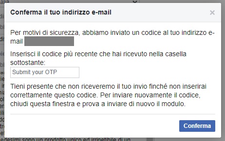 Combattere contro l'espansione dell'IA di Meta per difendere la propria privacy - invio form di opposizione - richiesta codice otp