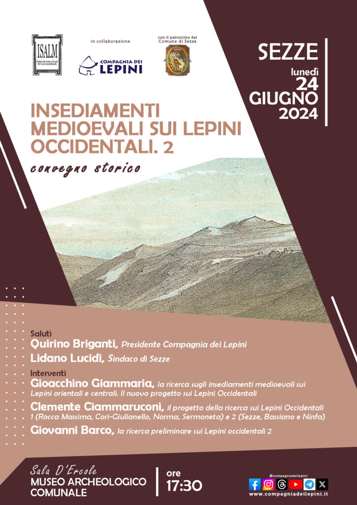 SEZZE-convegno storico - insediamenti medievali sui lepini - 24.06.2024