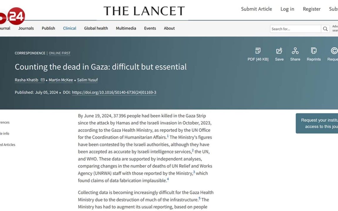 MORTI A GAZA – UNO STUDIO DI LANCET SMENTISCE LE STIME AL RIBASSO DI ISRAELE E DEI MEDIA | Byoblu.com