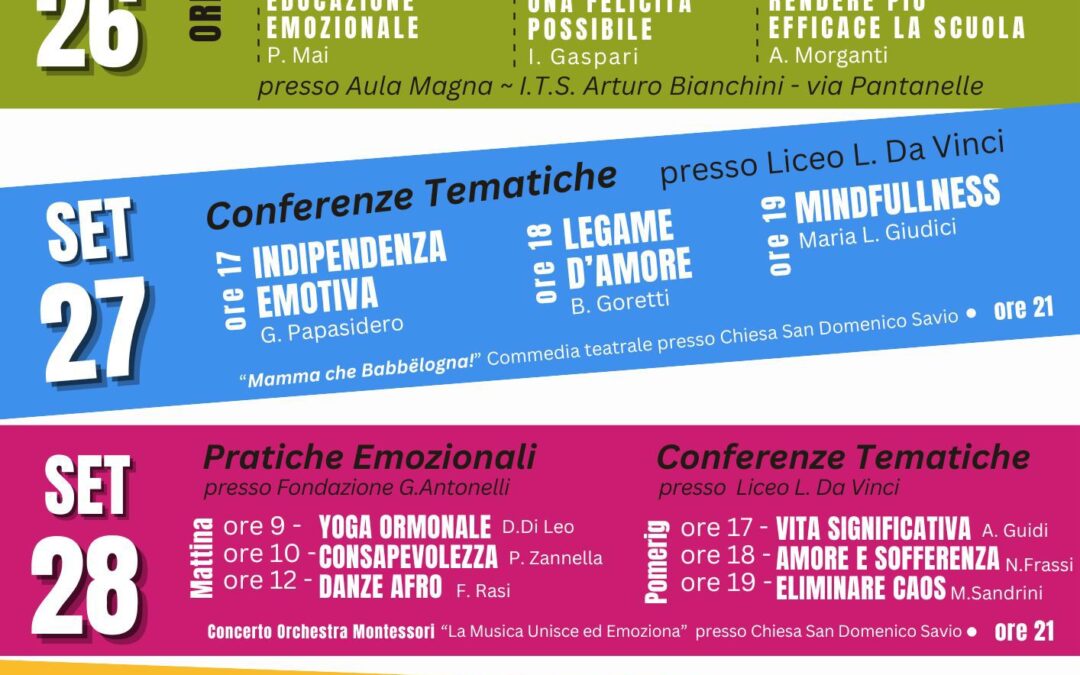 DECIMA EDIZIONE DEL FESTIVAL DELLE EMOZIONI: ECCO IL PROGRAMMA | Latinatu